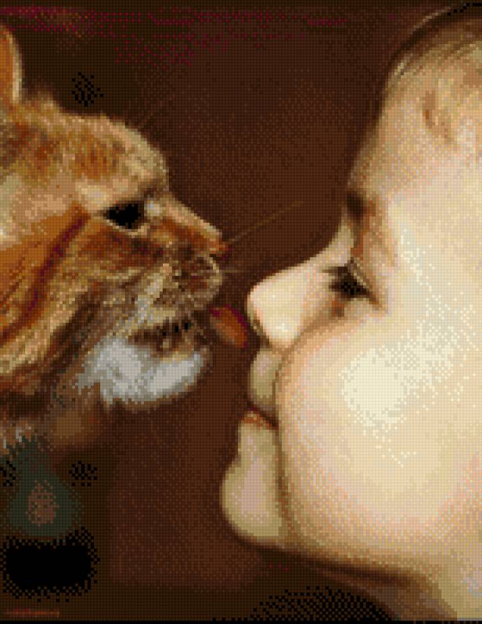 не умывают ребенка совсем))) - дружба, дети, кошка - предпросмотр