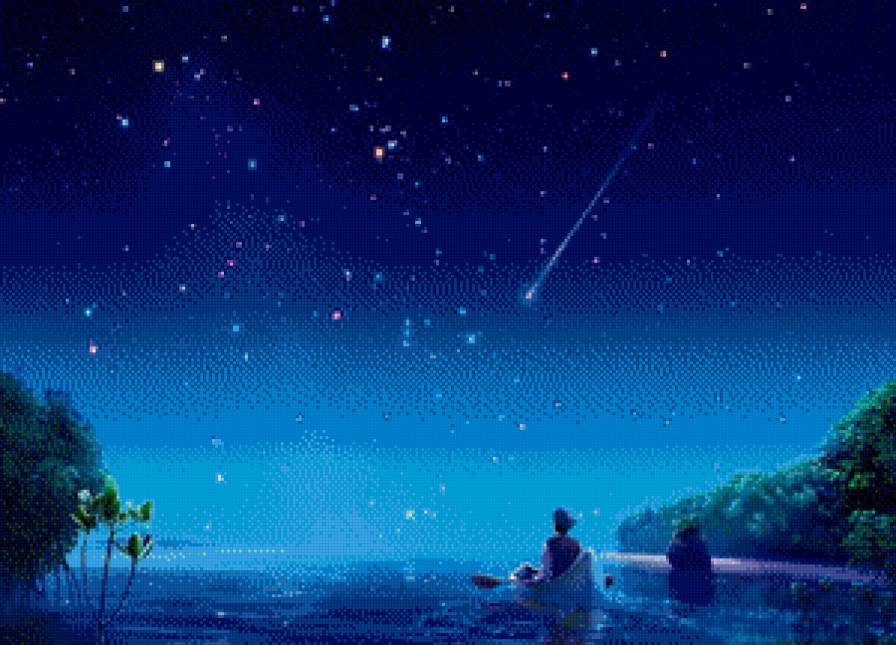 №855428 - небо, лодка, звезды - предпросмотр