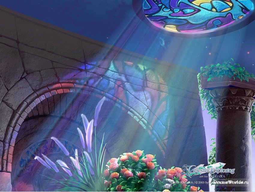 №855486 - витражи, цветы - оригинал