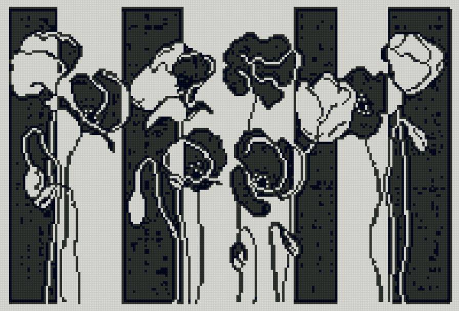 маки черно-белые - предпросмотр