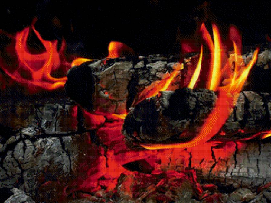 огонь - очаг, угли, костер, огонь - предпросмотр