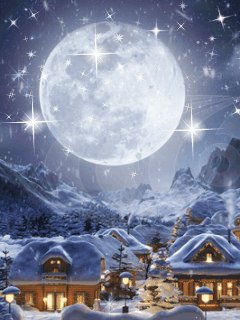 полнолуние - ночь, зима, луна - оригинал