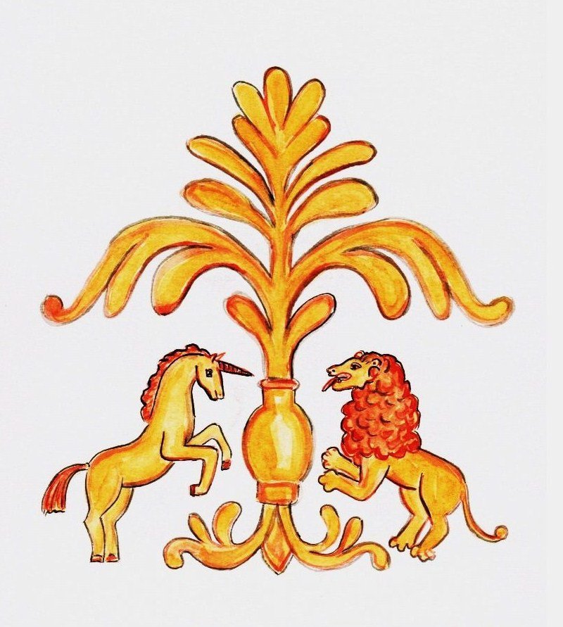 древо мировое - лев, единорог, древо жизни - оригинал