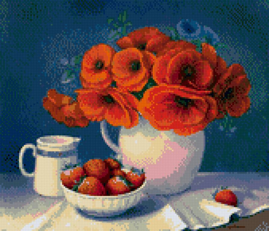 Маки - натюрморт - предпросмотр