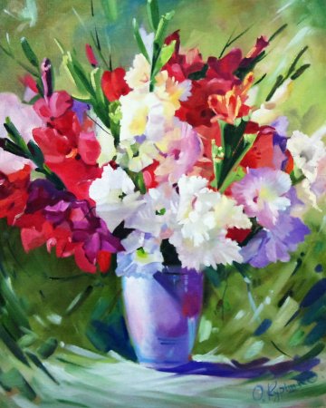 №856461 - гладиолусы, букет, цветы - оригинал