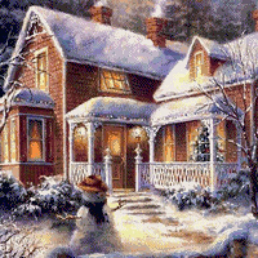 Зимний домик - дом, зима - предпросмотр