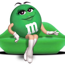 m&m's зеленая