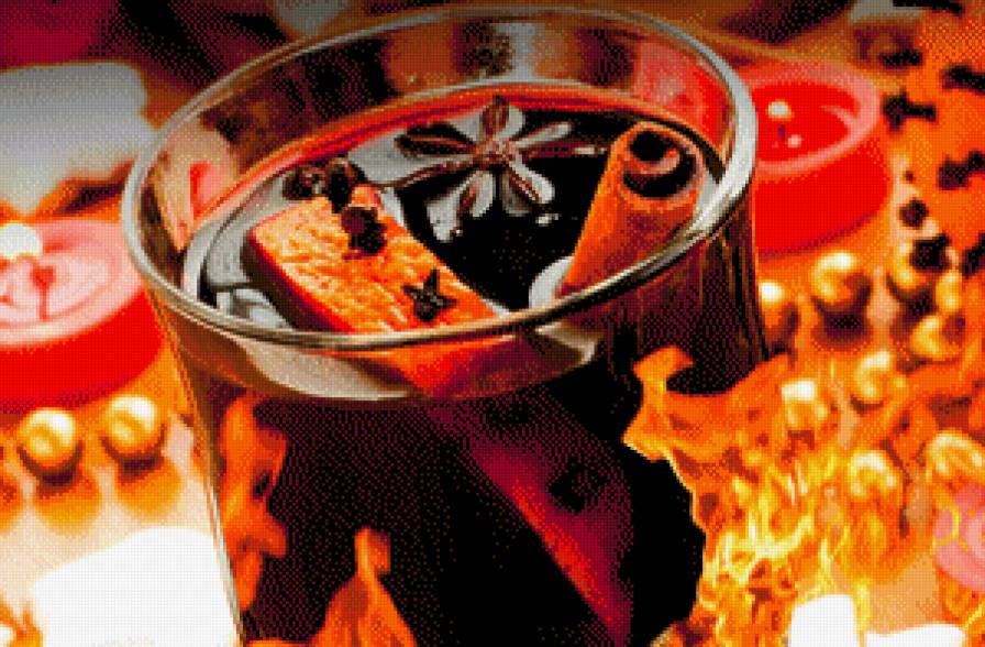 Глінтвейн - натюрморт, напої, ягоди, фрукти - предпросмотр