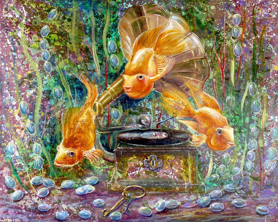 Золотая рыбка исполняет желания картинки