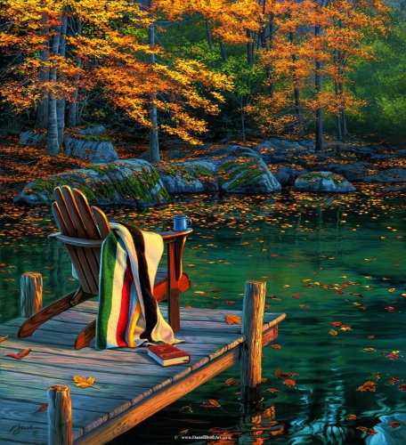 на берегу озера - пейзаж - оригинал