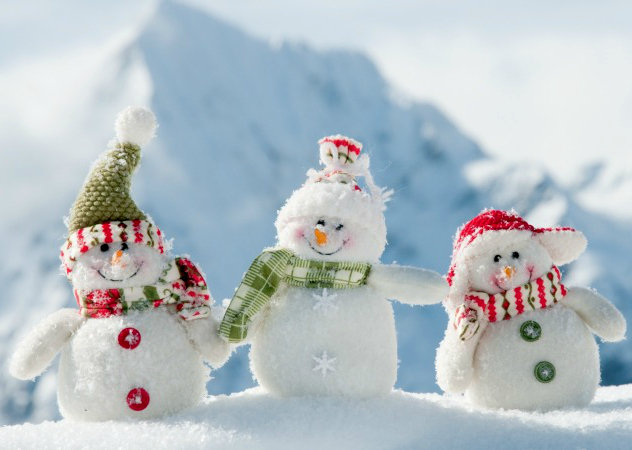 Снеговички - горы, зима, снег - оригинал