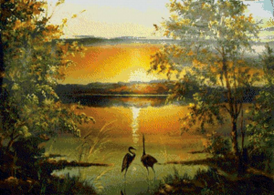 Закат,пара - пейзаж - предпросмотр