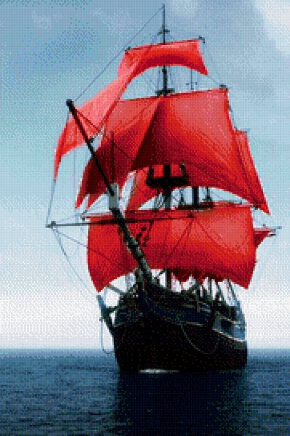 Алые паруса. - море, алые паруса, романтика, корабль - предпросмотр