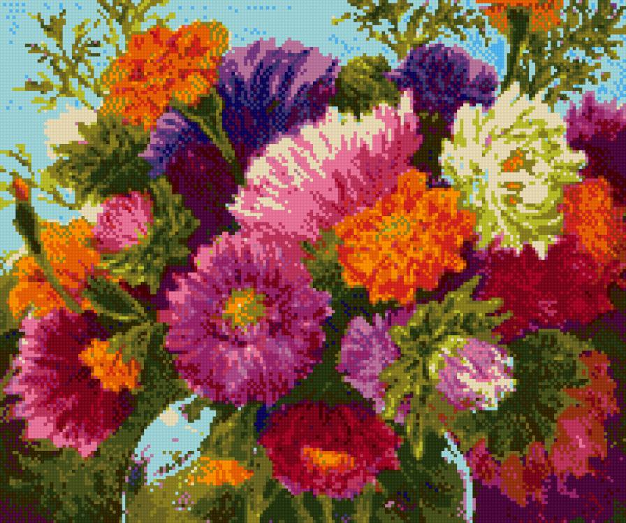 астры - букет, цветы - предпросмотр