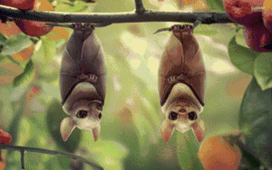 Мышки - животные., деревья, природа, фрукты - предпросмотр