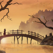 Схема вышивки «японский пейзаж»