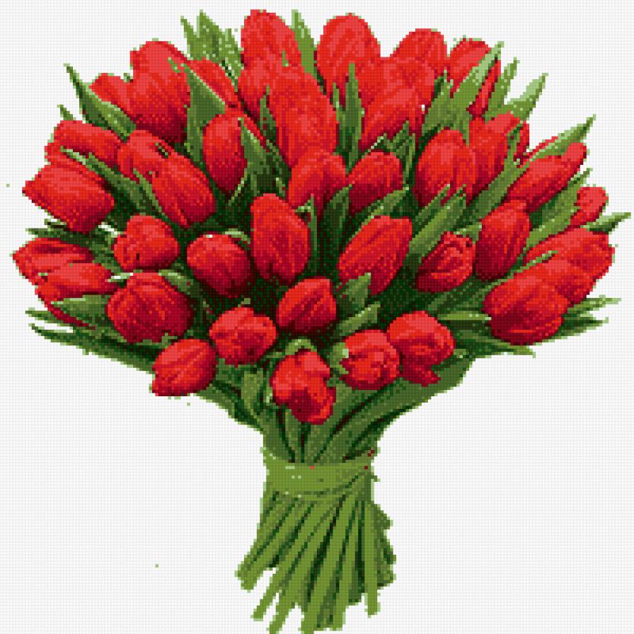Букет тюльпанов - тюльпаны, цветы, красный, букет - предпросмотр
