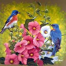 Схема вышивки «цветы и птицы»