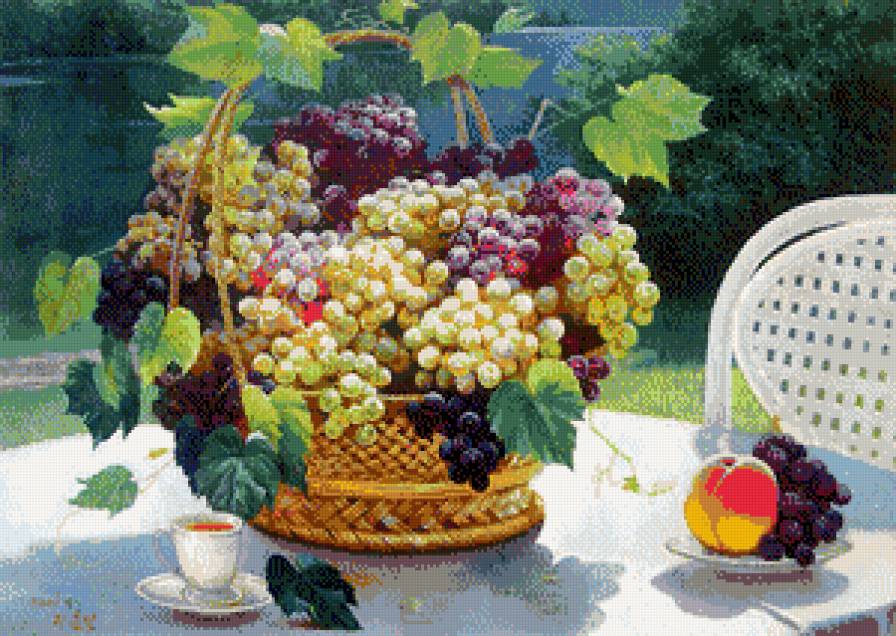 Натюрморт с виноградом - виноград - предпросмотр