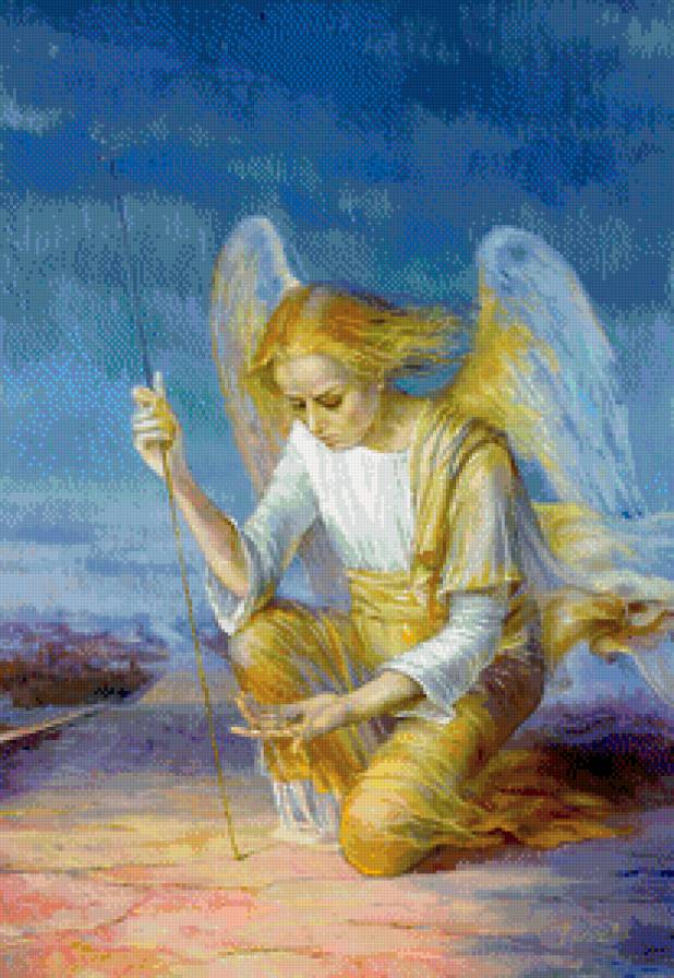ангел - небо, ангел, живопись, крылья - предпросмотр