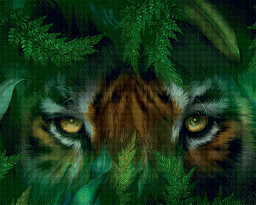 джунгли взгляд тигра - джунгли, хищник, тигр, природа, взгляд - предпросмотр