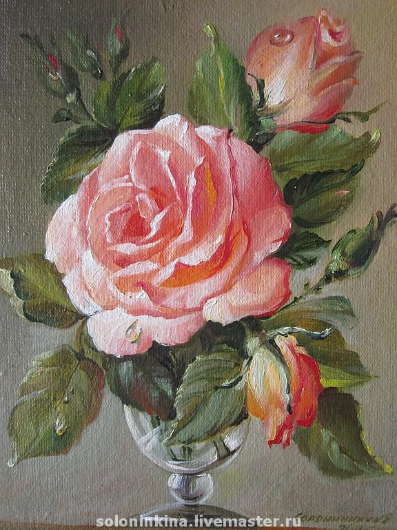 Роза живопись - масло, живопись, букет, розы, роза, маслом - оригинал