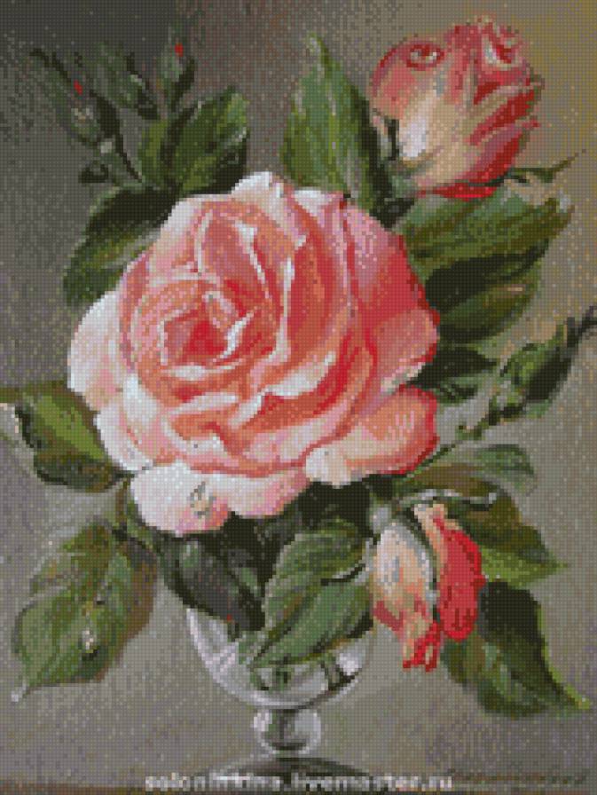 Роза живопись - роза, маслом, букет, розы, масло, живопись - предпросмотр