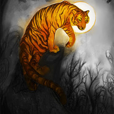 Оригинал схемы вышивки «Тигр во тьме» (№862681)