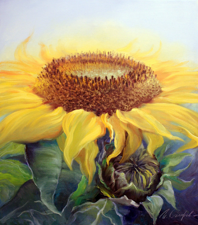 подсолнух - солнце, панно, цветы, картина, подсолнух, лето - оригинал