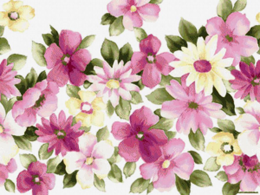 цветочное панно (длинная подушка) - панно, цветы, весна, нежность, подушка - предпросмотр
