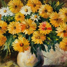 жёлтые цветы в вазе
