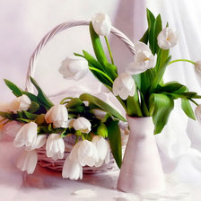 Оригинал схемы вышивки «Белые тюльпаны» (№862932)