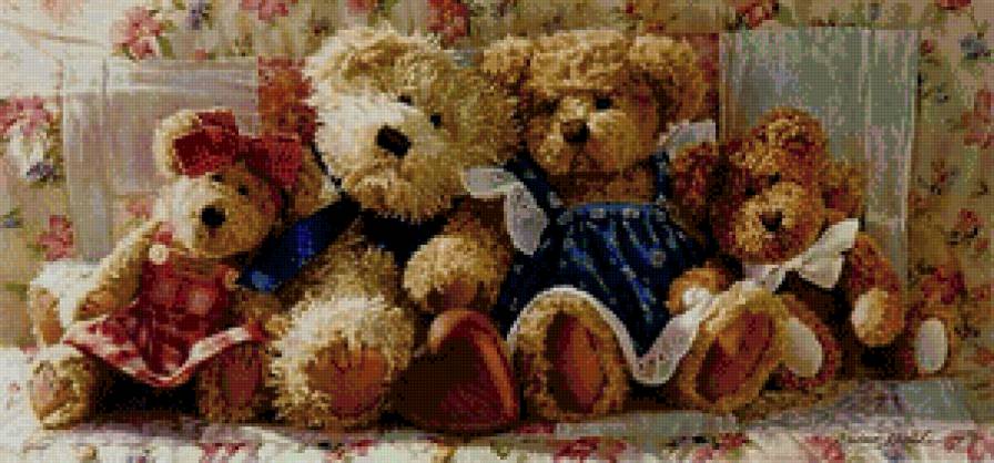 семья плюшевых медведей - медведи - предпросмотр