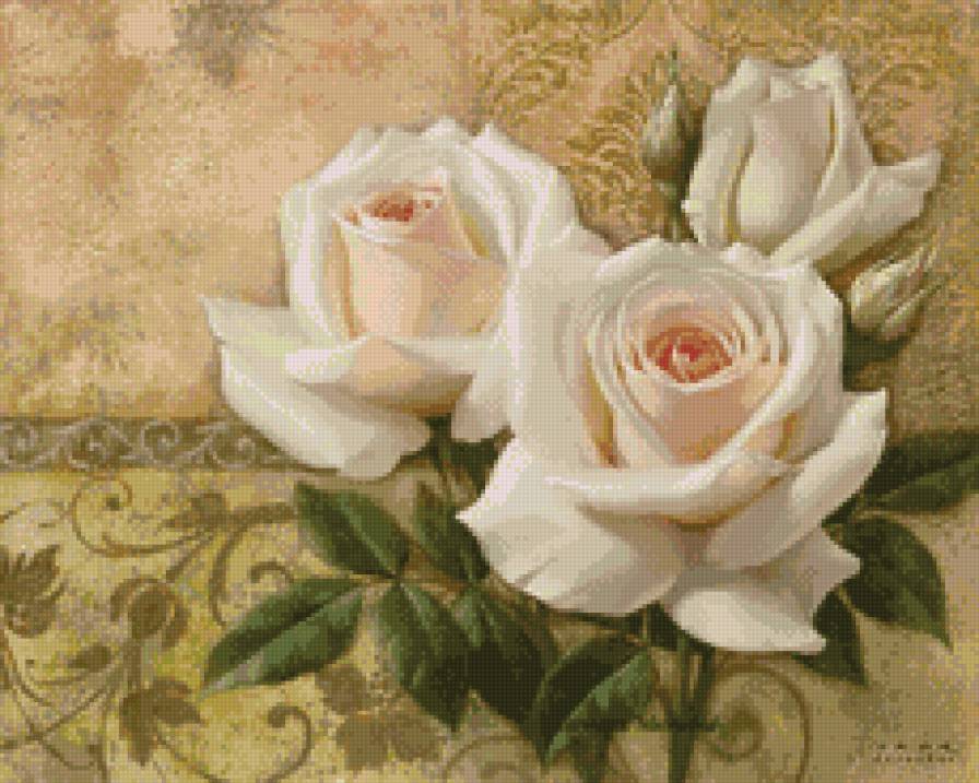 Розы винтаж - декупаж, цветы, розы, винтаж - предпросмотр