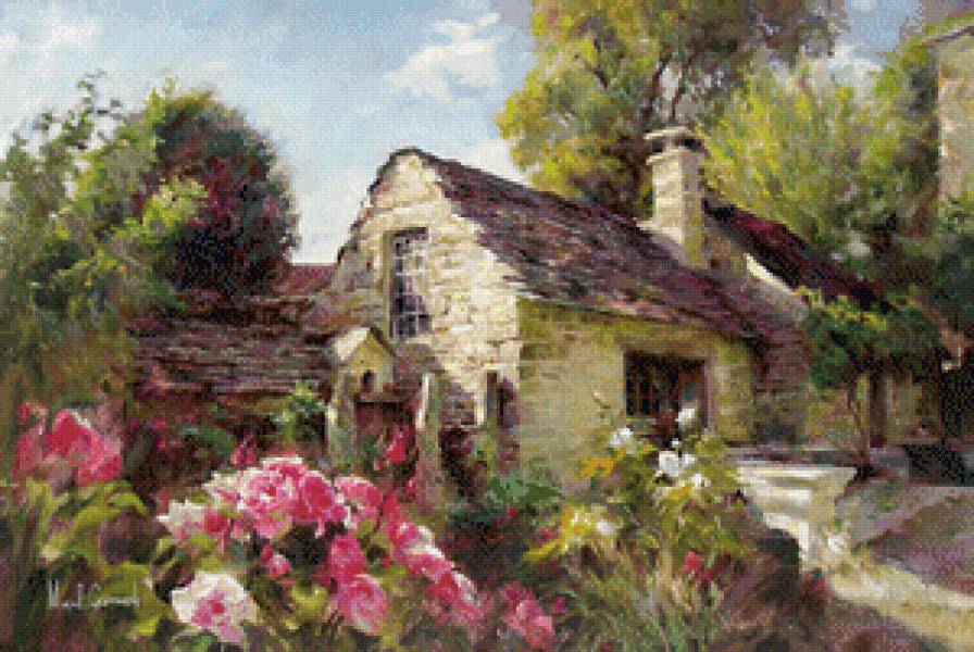 Деревенский пейзаж - пейзаж - предпросмотр