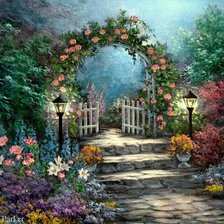 Схема вышивки «Калитка вцветах»