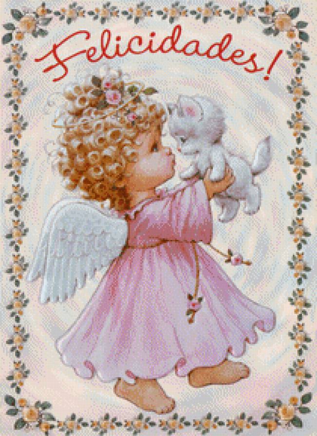 Ангелочек с котиком - предпросмотр