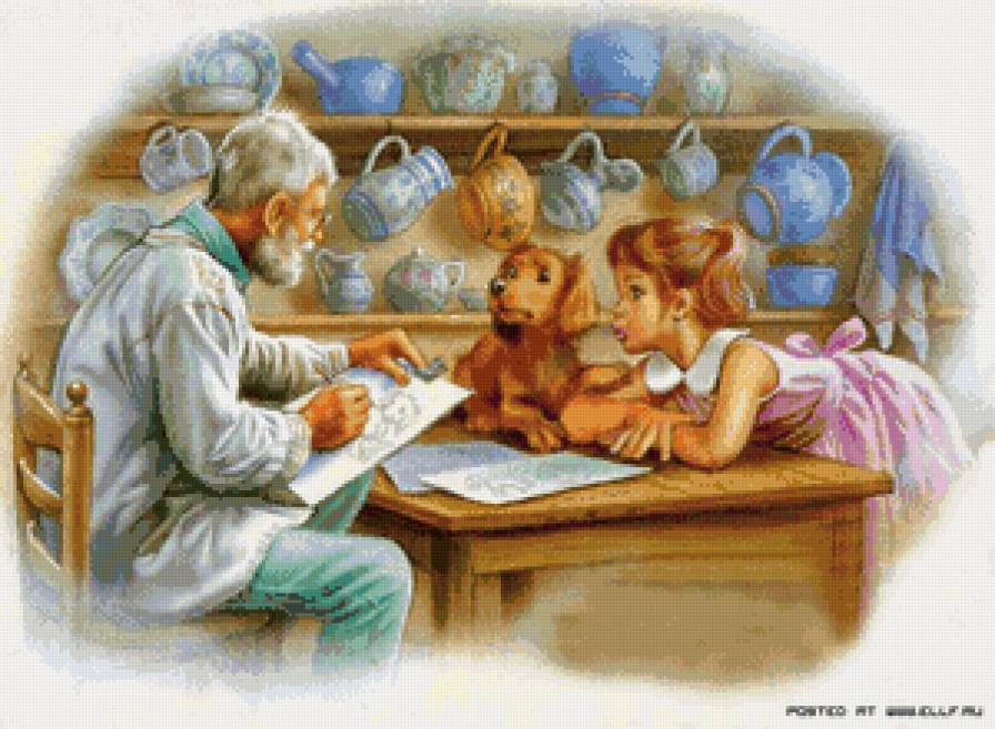 дедушка художник - дети - предпросмотр