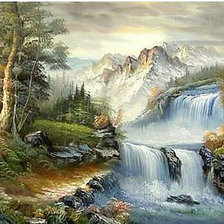 Оригинал схемы вышивки «водопад» (№863936)