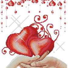 Схема вышивки «сердце в руках»