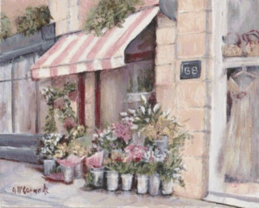 Цветочная улочка - шеби шик, цветы - предпросмотр