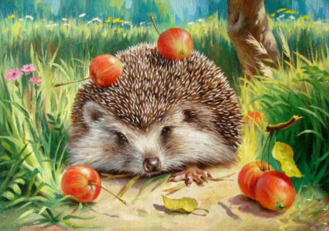 ежик с яблоками - оригинал