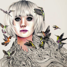Схема вышивки «Девушка с Бабочками»