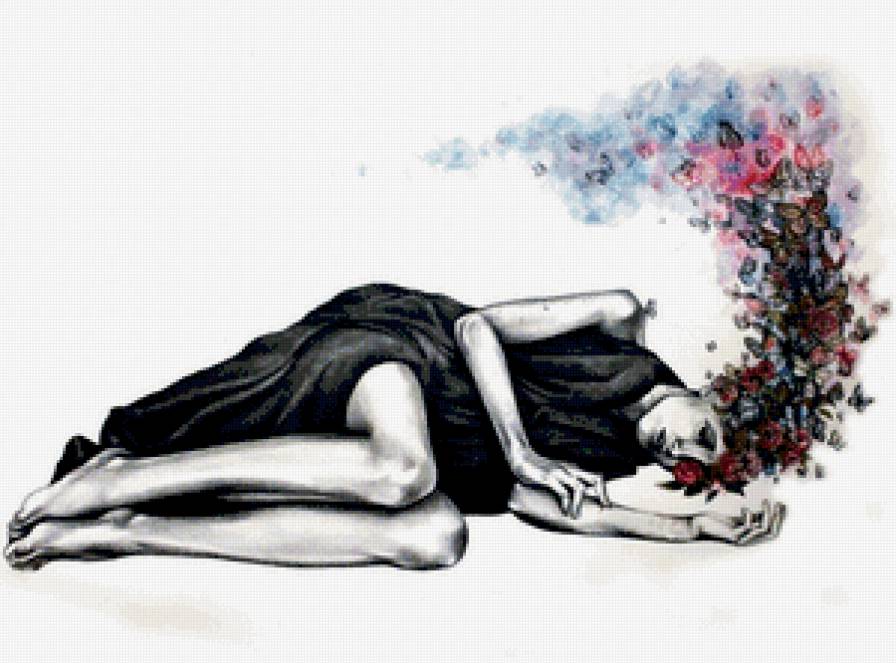 Девушка с бабочками3 - предпросмотр