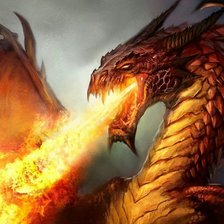Схема вышивки «огнедышащий дракон»