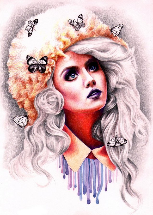 Девушка с бабочками8 - оригинал