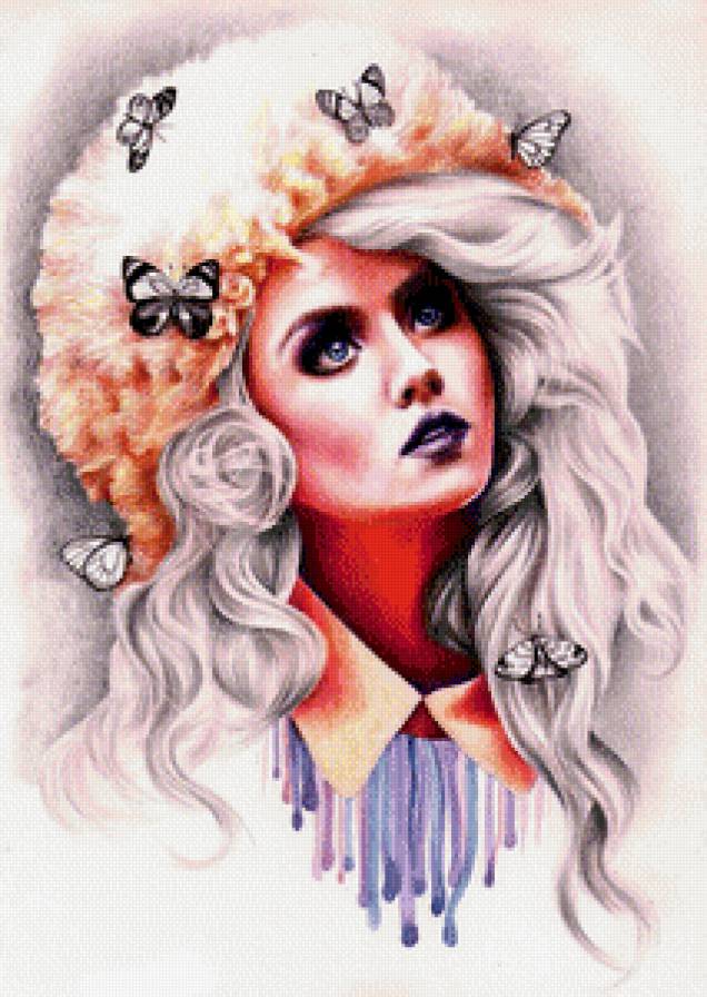Девушка с бабочками8 - предпросмотр