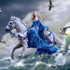 Схема вышивки «Девушка на лошади»