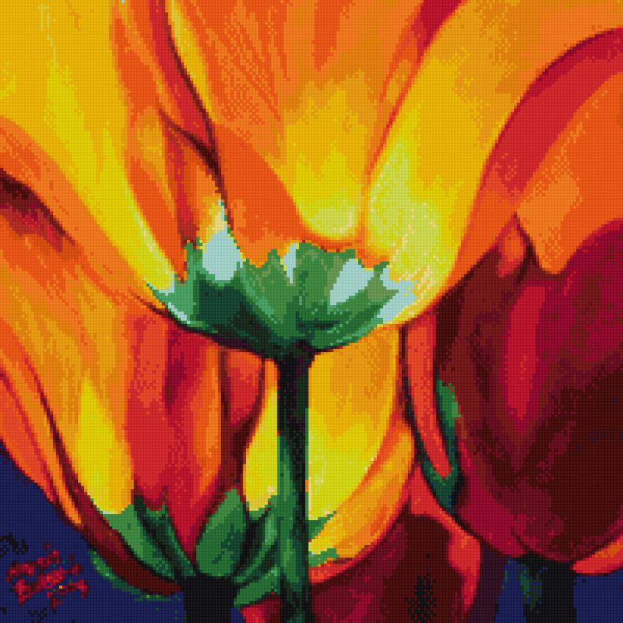 Цветы Marcia Baldwin - абстракция, цветы, картины маслом, marcia baldwin - предпросмотр
