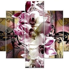 Схема вышивки «Орхидеи триптих»